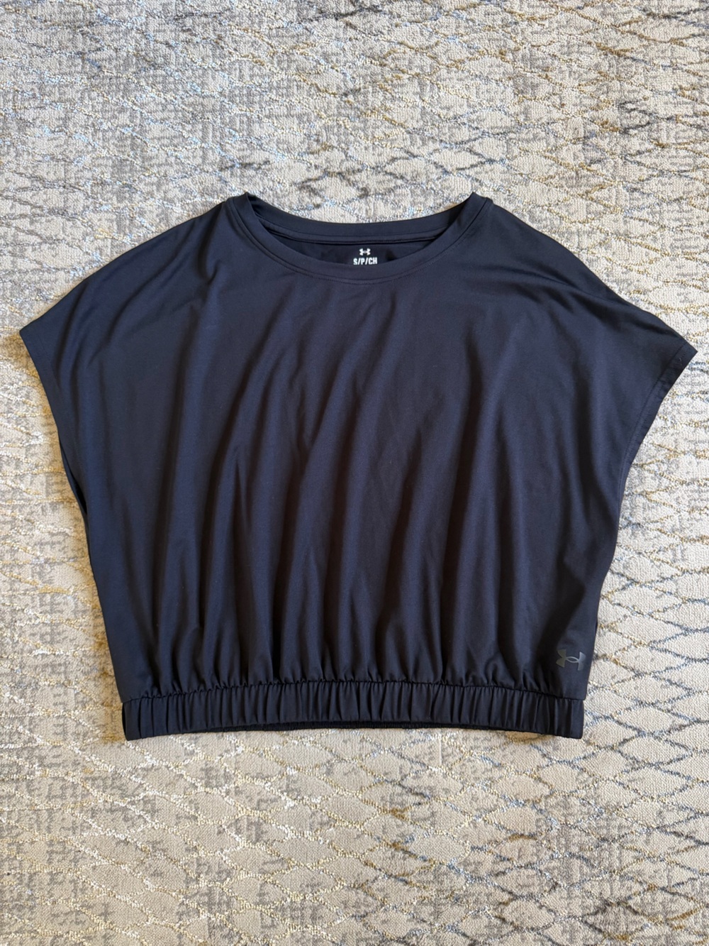 Under Armour Black Short-Sleeve Elastic-Hem Women's Top